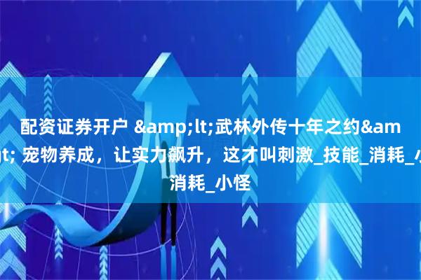 配资证券开户 &lt;武林外传十年之约&gt; 宠物养成，让实力飙升，这才叫刺激_技能_消耗_小怪