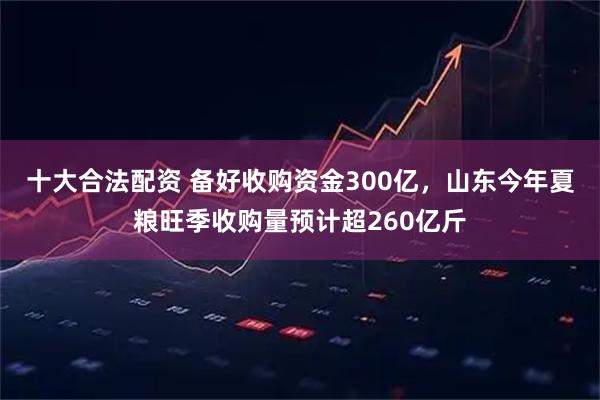 十大合法配资 备好收购资金300亿，山东今年夏粮旺季收购量预计超260亿斤